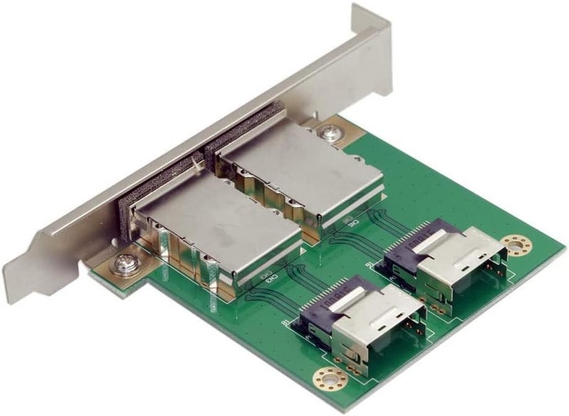 CY Mini SAS SFF-8088 to SAS 36Pin SFF-8087 PCBA Female Adapter Dual Ports with PCI Bracket - Image 1